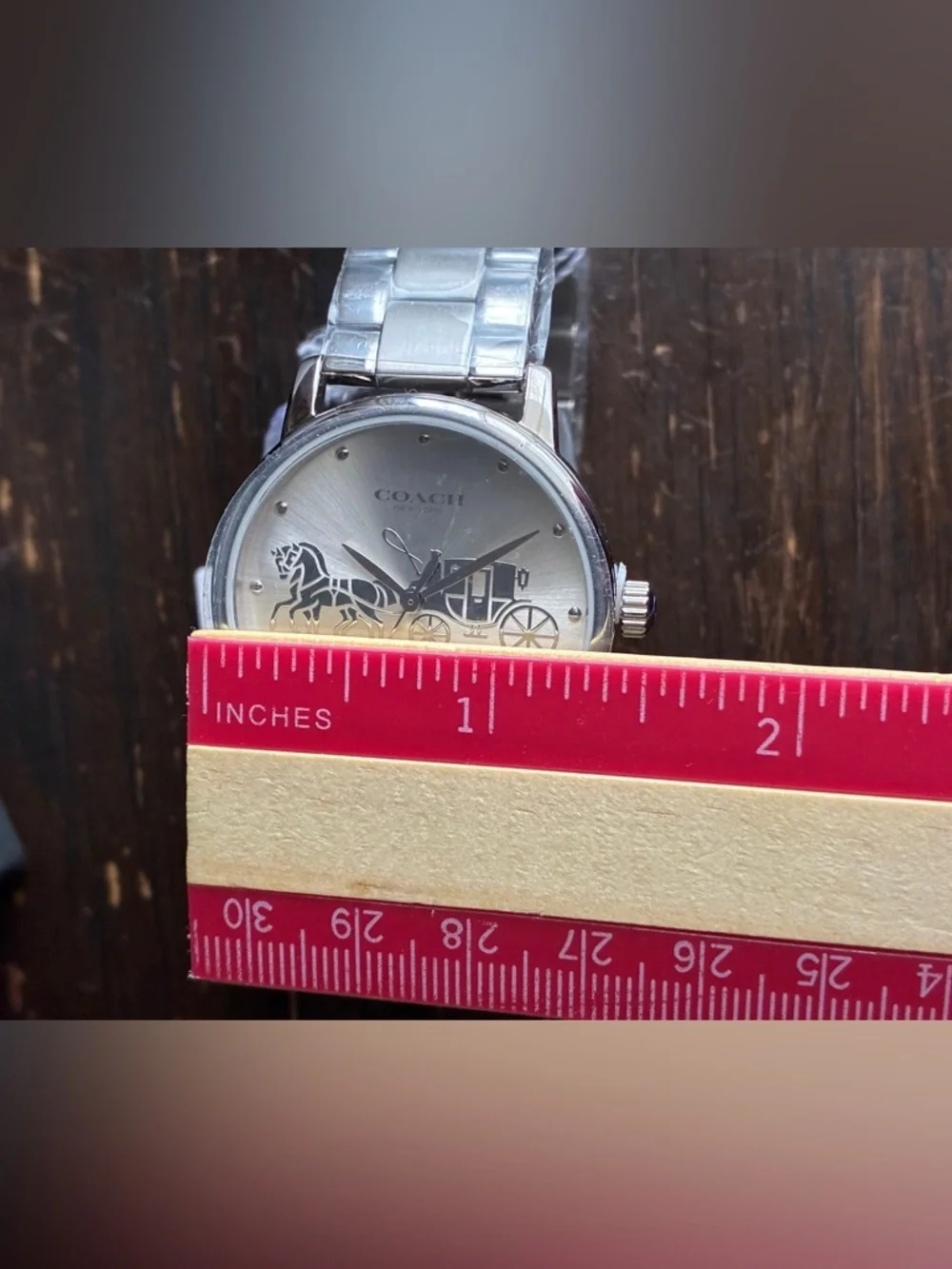 Coach Silver-Tone Linked Bracelet Watch Band